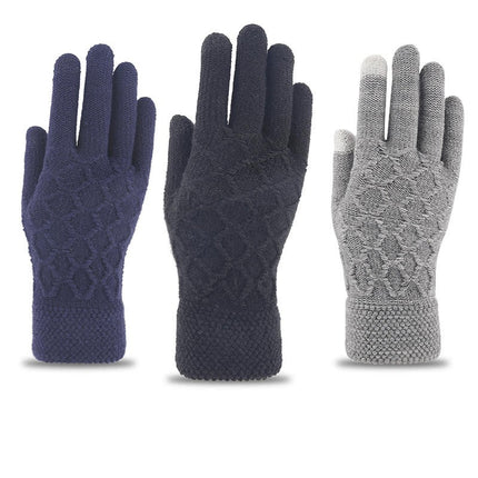 Men's Gloves Winter Touch Screen Knitted Gloves Running Driving Cycling Mountain Hiking Skiing