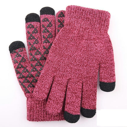 Winter Gloves-Upgraded Touch Screen Anti-Slip Silicone Gel - Elastic Cuff-Thermal Soft Wool Lining