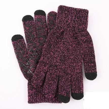 Winter Gloves-Upgraded Touch Screen Anti-Slip Silicone Gel - Elastic Cuff-Thermal Soft Wool Lining