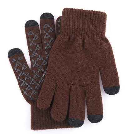 Winter Gloves-Upgraded Touch Screen Anti-Slip Silicone Gel - Elastic Cuff-Thermal Soft Wool Lining