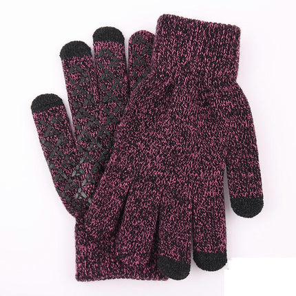 Winter Gloves-Upgraded Touch Screen Anti-Slip Silicone Gel - Elastic Cuff-Thermal Soft Wool Lining