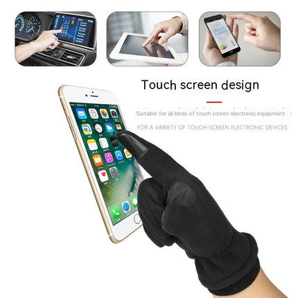 Men's and Women's Winter Gloves - Double Sided Rocker Plush Warm Gloves, Touch Screen Texting Gloves