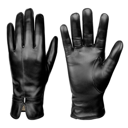 Genuine Sheepskin Leather Gloves for Women, Winter Warm Touchscreen Gloves Thinsulate Lined, Driving Motorcycle Gloves