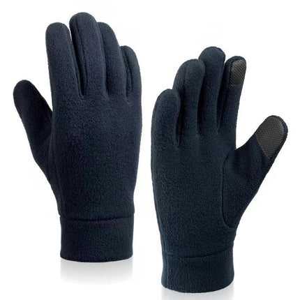 Men's and Women's Winter Warm Touch Screen Gloves Double Sided Rocker Fleece Fleece Gloves (For Cold Weather)