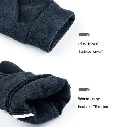 Men's and Women's Winter Warm Touch Screen Gloves Double Sided Rocker Fleece Fleece Gloves (For Cold Weather)