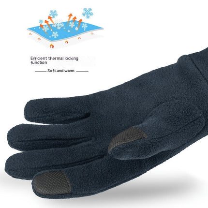 Men's and Women's Winter Warm Touch Screen Gloves Double Sided Rocker Fleece Fleece Gloves (For Cold Weather)