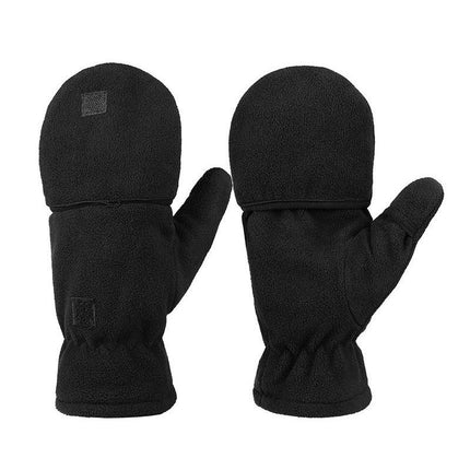 Winter Shaker Fleece Fingerless Wool Gloves Men Women Warm Foldable Flap Gloves