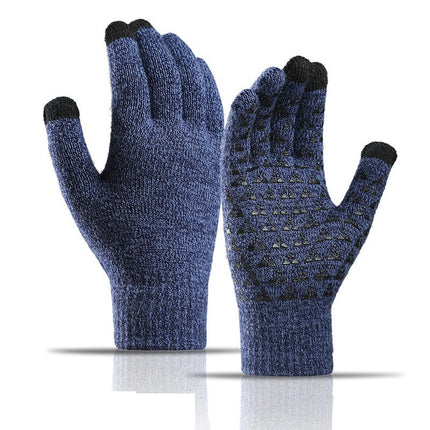 Men's and Women's Winter Knitted Touchscreen Gloves - Warm Adult Stretch Non-Slip Gloves