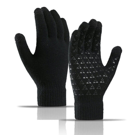 Men's and Women's Winter Knitted Touchscreen Gloves - Warm Adult Stretch Non-Slip Gloves