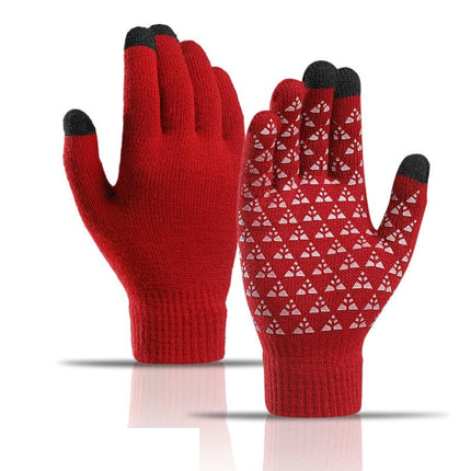 Men's and Women's Winter Knitted Touchscreen Gloves - Warm Adult Stretch Non-Slip Gloves