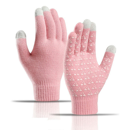 Men's and Women's Winter Knitted Touchscreen Gloves - Warm Adult Stretch Non-Slip Gloves