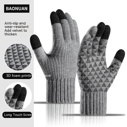 Winter Gloves for Men Women,Touch Screen Texting Warm Gloves with Soft Knit Lining,Elastic Cuff