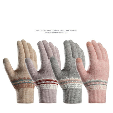 Winter Touchscreen Gloves Warm Thermal Soft Lining Elastic Cuff for Women