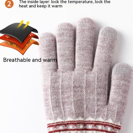 Winter Touchscreen Gloves Warm Thermal Soft Lining Elastic Cuff for Women