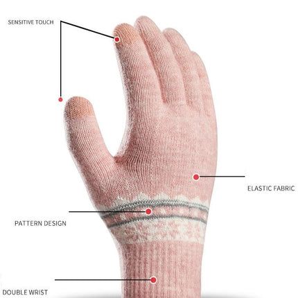 Winter Touchscreen Gloves Warm Thermal Soft Lining Elastic Cuff for Women