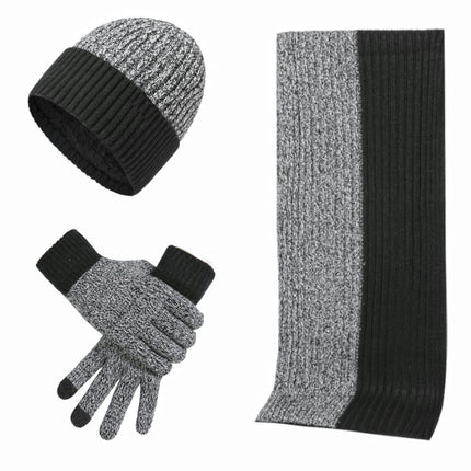 Winter Hats Scarf for Men with Touchscreen Gloves Warm Men's Scaves and Beanie Hat Themal Gloves Set