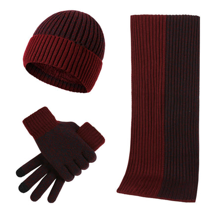 Winter Hats Scarf for Men with Touchscreen Gloves Warm Men's Scaves and Beanie Hat Themal Gloves Set