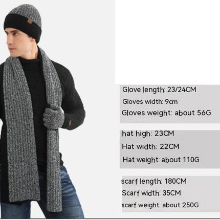 Winter Hats Scarf for Men with Touchscreen Gloves Warm Men's Scaves and Beanie Hat Themal Gloves Set