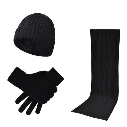 Winter Beanie Hat Scarf Gloves, Warm Wool Knit Hat Touch Screen Gloves Scarf Set For Women Men