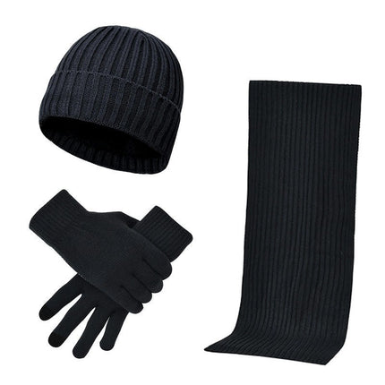 Winter Beanie Hat Scarf Gloves, Warm Wool Knit Hat Touch Screen Gloves Scarf Set For Women Men