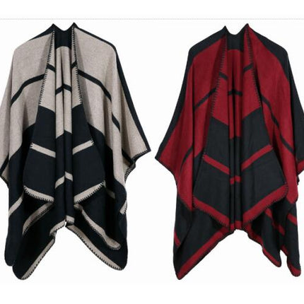 Winter Scarf Shawl - Women's Warm Cardigan Oversized Blanket Cardigan Fashion Scarf Shawl Poncho