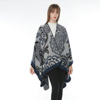 Blue light gray shawl