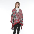 Red light gray shawl