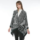 Dark green light gray shawl