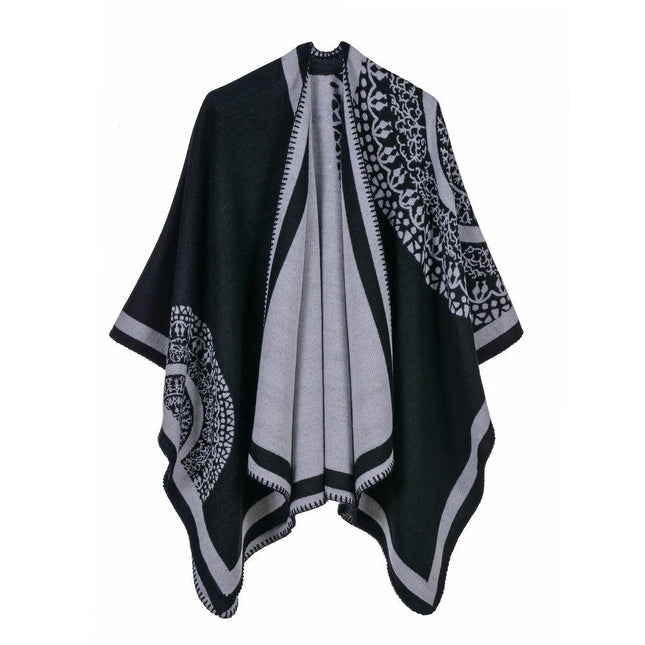 Women's Shawl Wrap Poncho  Cape Cardigan Sweater Open Front for Fall Winter Spring