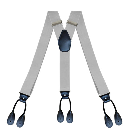 Mens 6 Clip Suspenders Y-back Leather Heavy Duty Suspenders suspenders for Women and Men