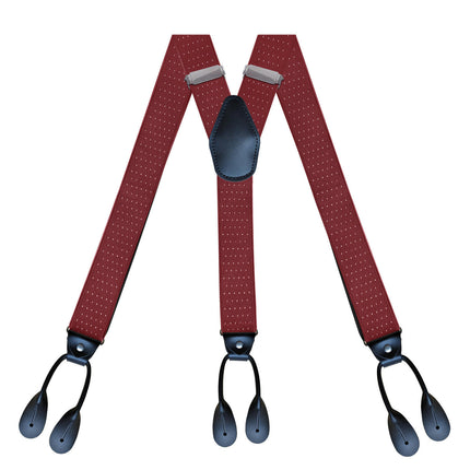 Mens 6 Clip Suspenders Y-back Leather Heavy Duty Suspenders suspenders for Women and Men