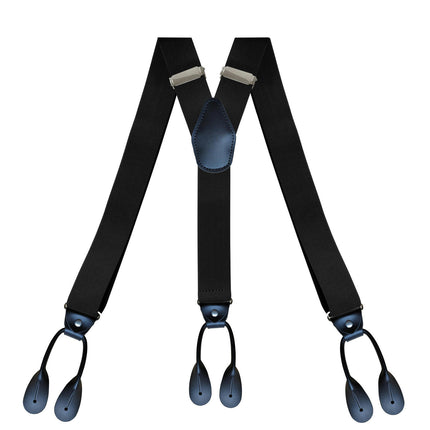 Mens 6 Clip Suspenders Y-back Leather Heavy Duty Suspenders suspenders for Women and Men