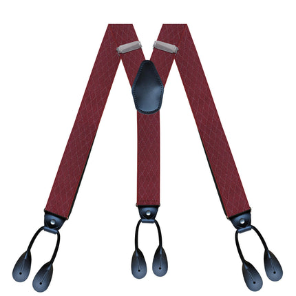 Mens 6 Clip Suspenders Y-back Leather Heavy Duty Suspenders suspenders for Women and Men