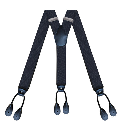 Mens 6 Clip Suspenders Y-back Leather Heavy Duty Suspenders suspenders for Women and Men