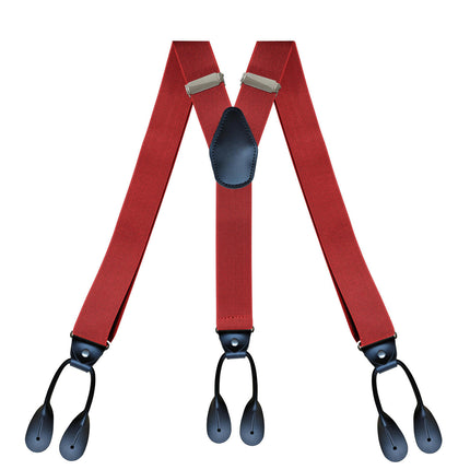 Mens 6 Clip Suspenders Y-back Leather Heavy Duty Suspenders suspenders for Women and Men