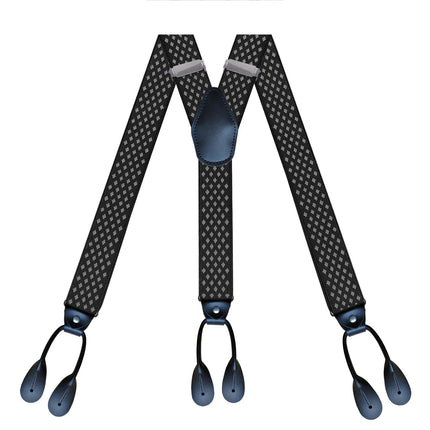 Mens 6 Clip Suspenders Y-back Leather Heavy Duty Suspenders suspenders for Women and Men