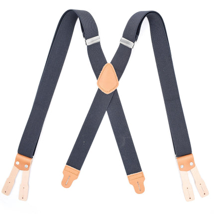 Suspender for Men Y-Back Genuine Leather Suspender Heavy Duty suspenders for men