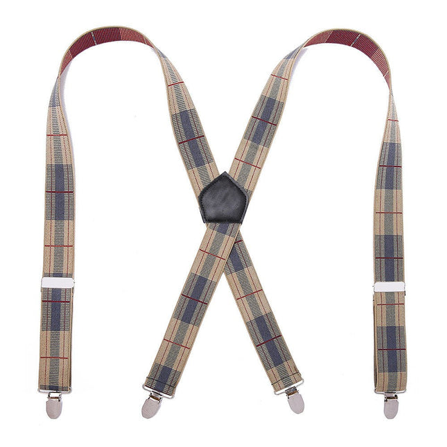 Men's Suspenders Heavy Duty Suspenders for Men X Back Adjustable Elastic Suspenders