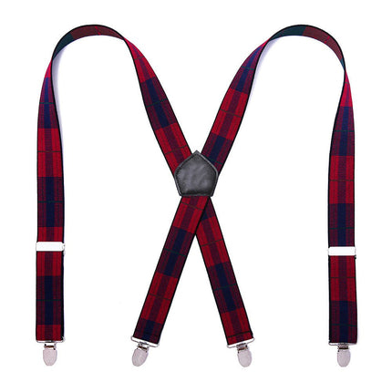 Men's Suspenders Heavy Duty Suspenders for Men X Back Adjustable Elastic Suspenders