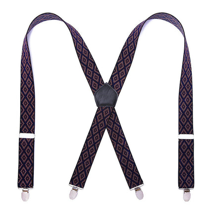 Men's Suspenders Heavy Duty Suspenders for Men X Back Adjustable Elastic Suspenders