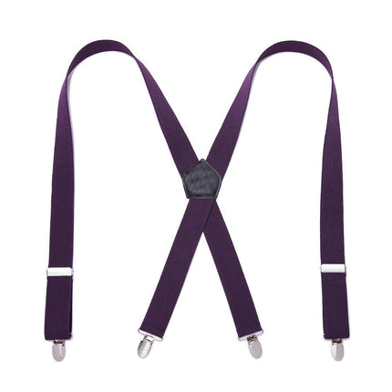 Men Suspenders Adjustable Elastic - Heavy Duty Wide X Shape Strong Clip Suspender