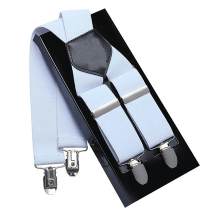 Men Suspenders Adjustable Elastic - Heavy Duty Wide X Shape Strong Clip Suspender