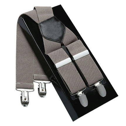 Men Suspenders Adjustable Elastic - Heavy Duty Wide X Shape Strong Clip Suspender