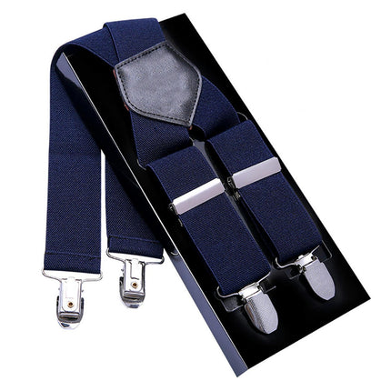 Men Suspenders Adjustable Elastic - Heavy Duty Wide X Shape Strong Clip Suspender