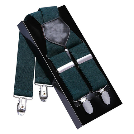 Men Suspenders Adjustable Elastic - Heavy Duty Wide X Shape Strong Clip Suspender