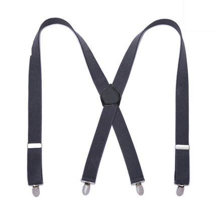 Men Suspenders Adjustable Elastic - Heavy Duty Wide X Shape Strong Clip Suspender