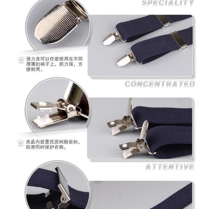 Suspenders for Men- Adjustable Elastic Y Shape mens Suspenders and Strong Clips Elastic Suspenders