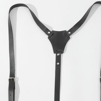 Leather Suspenders for Men Genuine Leather Heavy Duty Suspenders Adjustable Suspender