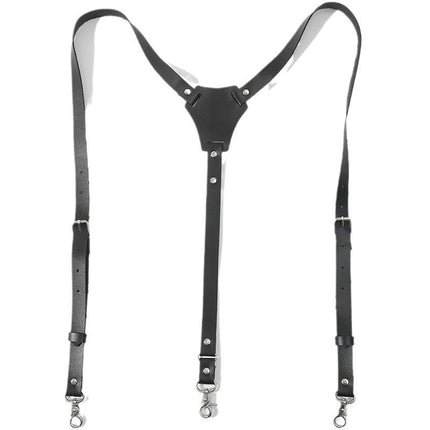 Leather Suspenders for Men Genuine Leather Heavy Duty Suspenders Adjustable Suspender