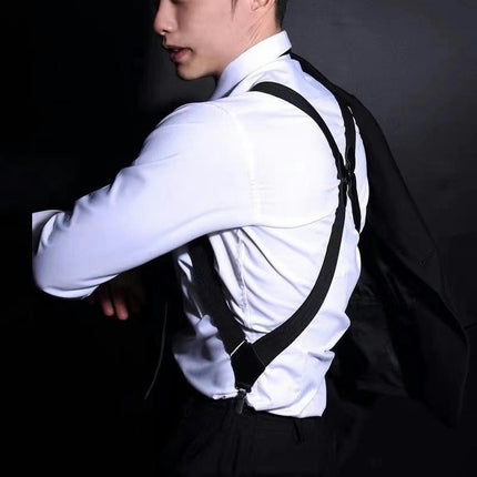 Side Clip Suspenders for Men Heavy Duty Work Suspender Adjustable Elastic X Back Mens Suspenders